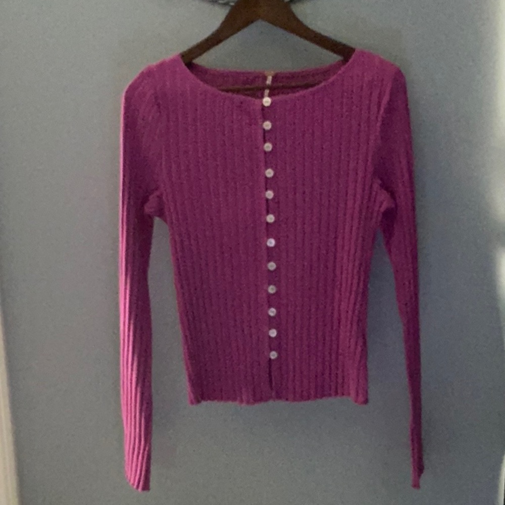 Free People Violet Knit Cardigan